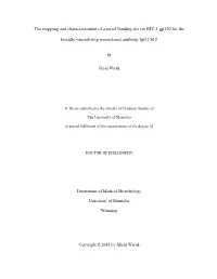 The Mapping and Characterization of a Novel Binding Site on HIV-1 Gp120 for The