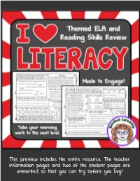 This Preview Includes the Entire Resource. the Teacher Information