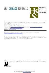 Unpublished Letters of James Joseph Sylvester and Other New Information Concerning His Life and Work Author(S): Raymond Clare Archibald Source: Osiris, Vol