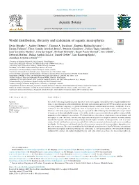 World Distribution, Diversity and Endemism of Aquatic Macrophytes T ⁎ Kevin Murphya, , Andrey Efremovb, Thomas A