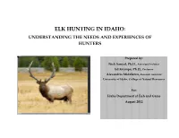 2012 Elk Hunter Survey