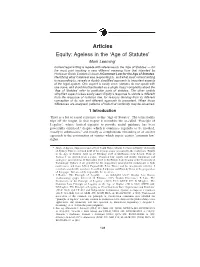 Ageless in the 'Age of Statutes'