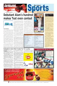 Debutant Alam's Hundred Makes Test Even Contest