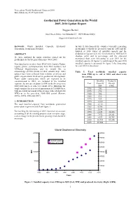 Geothermal Power Generation in the World 2005–2010 Update Report