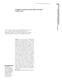 Possibilities of Ethnomusicology Applied to the Field HEALTH POLICY, IMPLEMENTATION of PRACTICES of Public Health