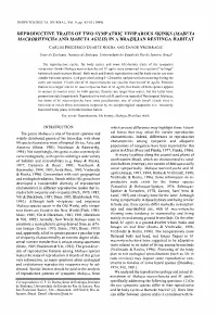 Reproductive Traits of Two Sympatric Viviparous Skinks (Mabuya Macrorhyncha and Mabuya Ag/Lis) in a Brazilian Restinga Habitat