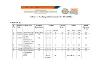Scheme of Teaching and Examination for BE