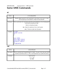 Some UNIX Commands At