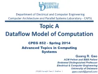 Topic a Dataflow Model of Computation