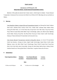 TRAFFIC ADVICE Introduction of CTB Route No. A20 (Hung Hom Station