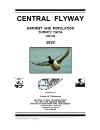 Central Flyway Databook 2020 MIGRATORY GAME BIRD HUNTING PERMITS by PROVINCE/TERRITORY of PURCHASE in CANADA