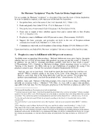 Do Mormon “Scriptures” Pass the Tests for Divine Inspiration?1