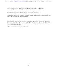 Functional Genomics of the Parasitic Habits of Blowflies and Botflies
