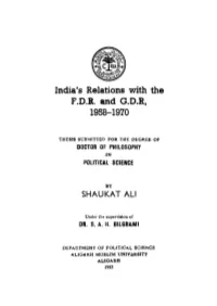 India's Relations with the P.D.R. and G.D.R, SHAUKAT