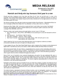 MEDIA RELEASE Embargoed to 7Pm AEST