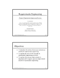Requirements Engineering Objectives