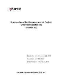 Standards on the Management of Certain Chemical Substances （Version 10）