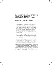 Tabloid Ethics, News Reporting on the Iraq War and the Simulacrum of Objectivity