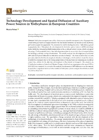Technology Development and Spatial Diffusion of Auxiliary Power Sources in Trolleybuses in European Countries