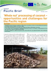 'Whole Nut' Processing of Coconut