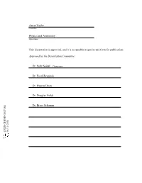 Aaron Taylor Physics and Astronomy This