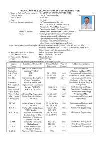 (In Capital Letters) : Dr. VIJAYAN GURUMURTHY IYER 2. Father’S Name : Late S