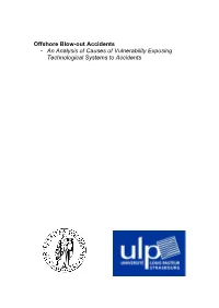 Offshore Blow-Out Accidents - an Analysis of Causes of Vulnerability Exposing Technological Systems to Accidents