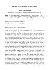 The First Calends of the Julian Calendar