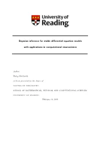 Bayesian Inference for Stable Differential Equation Models With