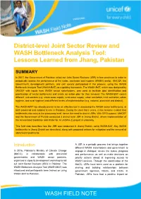 Lessons Learned from Jhang, Pakistan