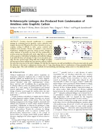 N-Heterocyclic Linkages Are Produced from Condensation of Amidines Onto Graphitic Carbon