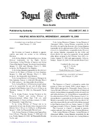 NS Royal Gazette Part I