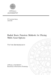 Radial Basis Function Methods for Pricing Multi-Asset Options