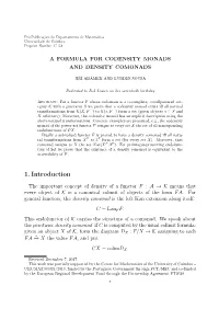 A Formula for Codensity Monads and Density Comonads