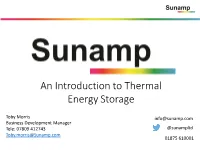 An Introduction to Thermal Energy Storage