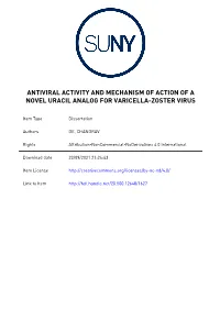 Antiviral Activity and Mechanism of Action of a Novel Uracil Analog for Varicella-Zoster Virus