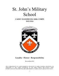 CADET HANDBOOK 128Th CORPS 2015-2016