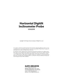 Horizontal Digitilt Inclinometer Probe Manual