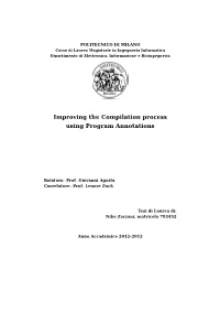 Improving the Compilation Process Using Program Annotations
