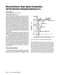 Morse Oscillators, Birge-Sponer Extrapolation, and the Electronic Absorption Spectrum of L2