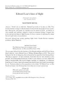 Edward Lear's Lines of Flight