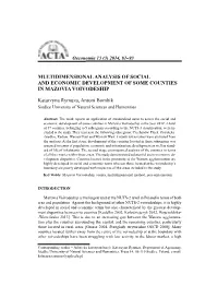 Multidimensional Analysis of Social and Economic Development of Some Counties in Mazovia Voivodeship