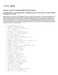 Activision Unveils Full Guitar Hero(R) World Tour Set List
