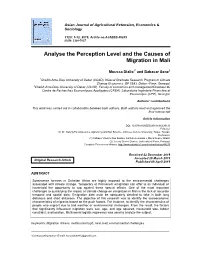 Analyse the Perception Level and the Causes of Migration in Mali