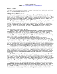 Antenna Articles Collection of Short Articles Relating to All Manners of Antennas