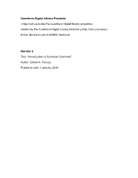 Introduction to Sumerian Grammar”