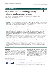Next-Generation Sequencing Profiling of Mitochondrial Genomes in Gout