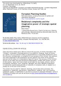 Relational Complexity and the Imaginative Power of Strategic Spatial Planning1