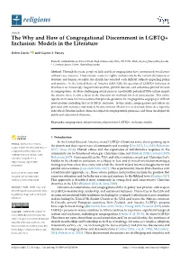 The Why and How of Congregational Discernment in LGBTQ+ Inclusion: Models in the Literature