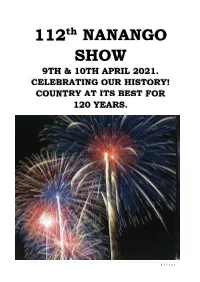 112Th NANANGO SHOW 9TH & 10TH APRIL 2021